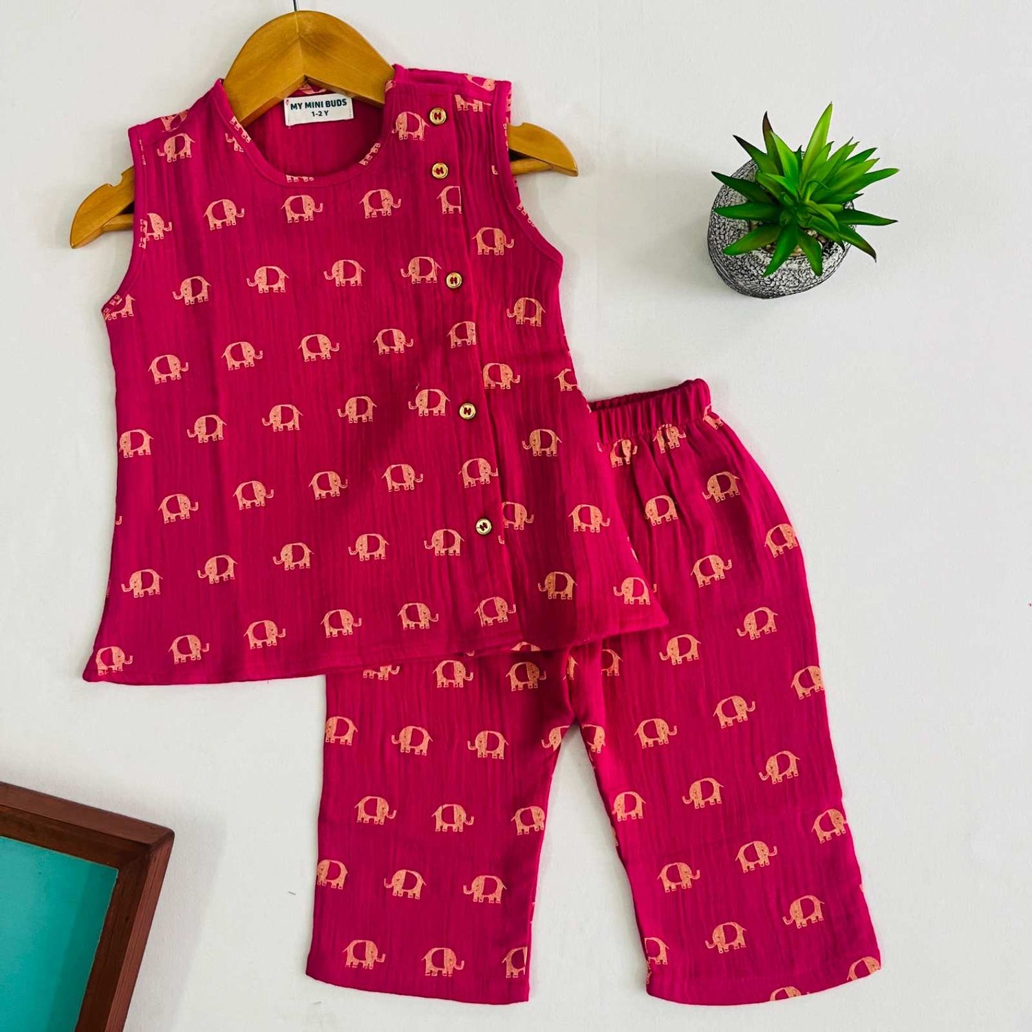 A Elephant -Co-Ord Set-Crinkle Muslin