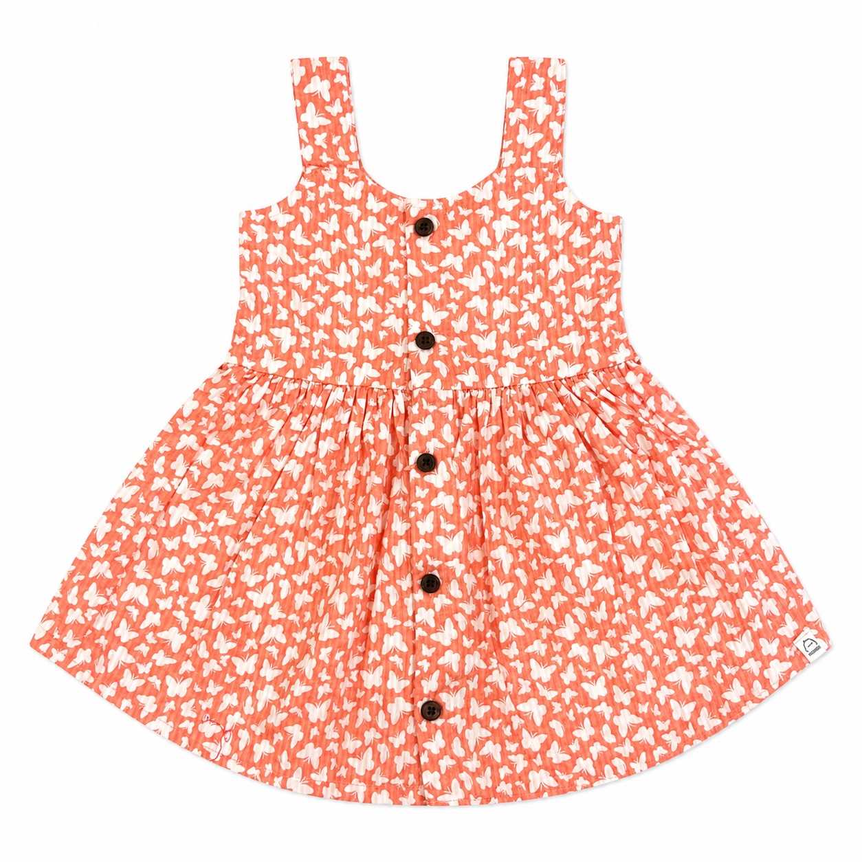 Orange White butterfly - Nila Frock