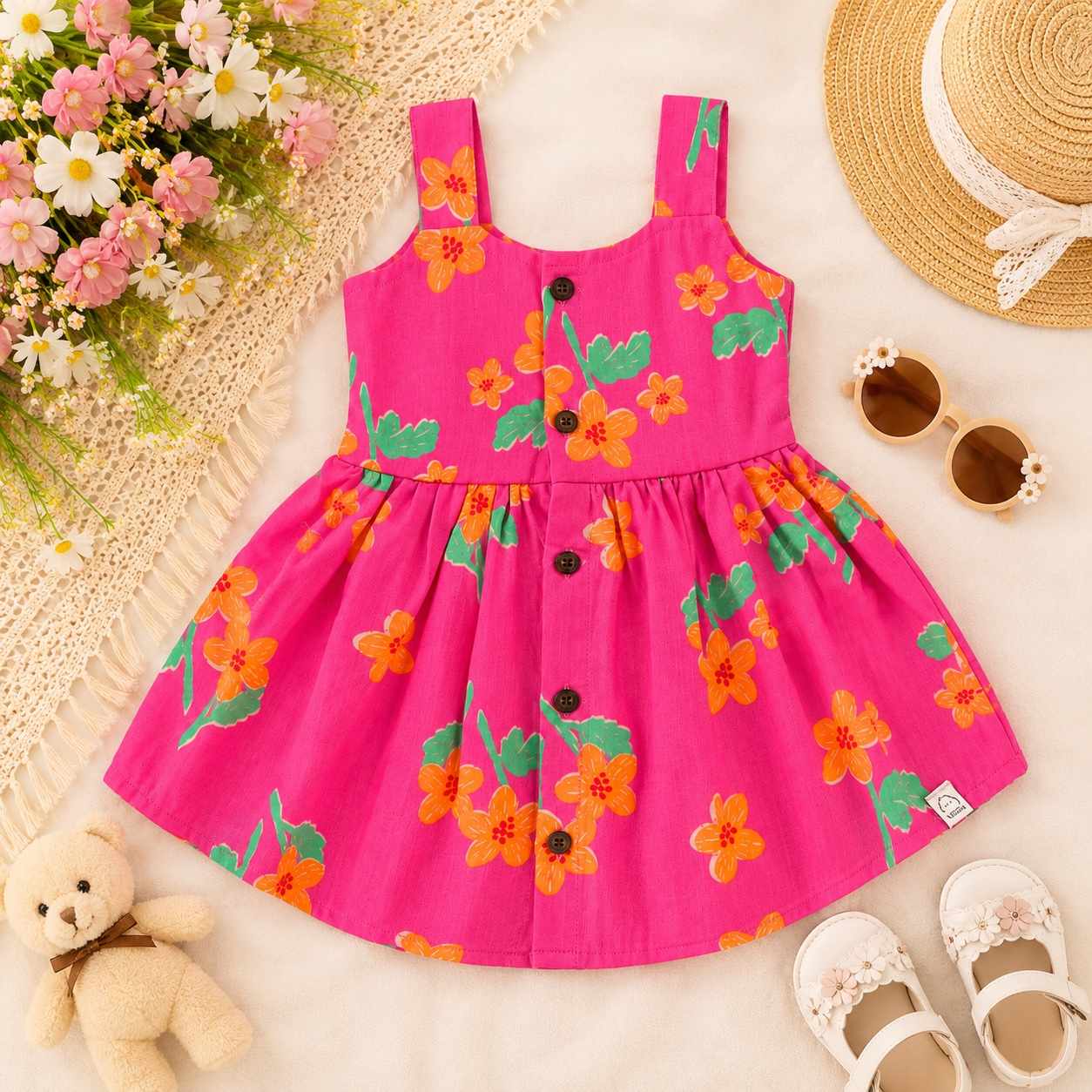 Pink Orange Floral - Nila Frock