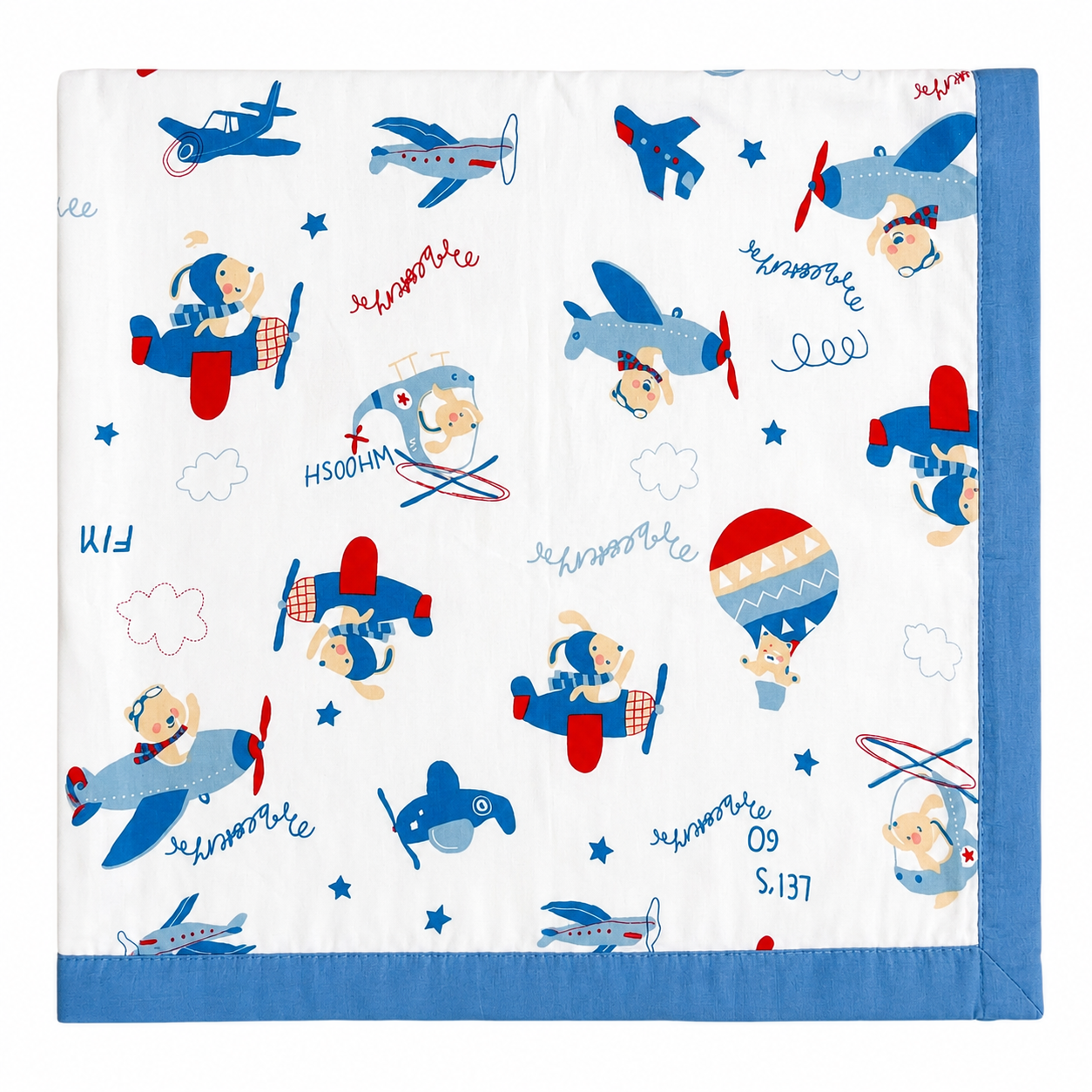 Blue Fly - 6 Layer Crinkle Muslin Baby Blanket - 110*110cm