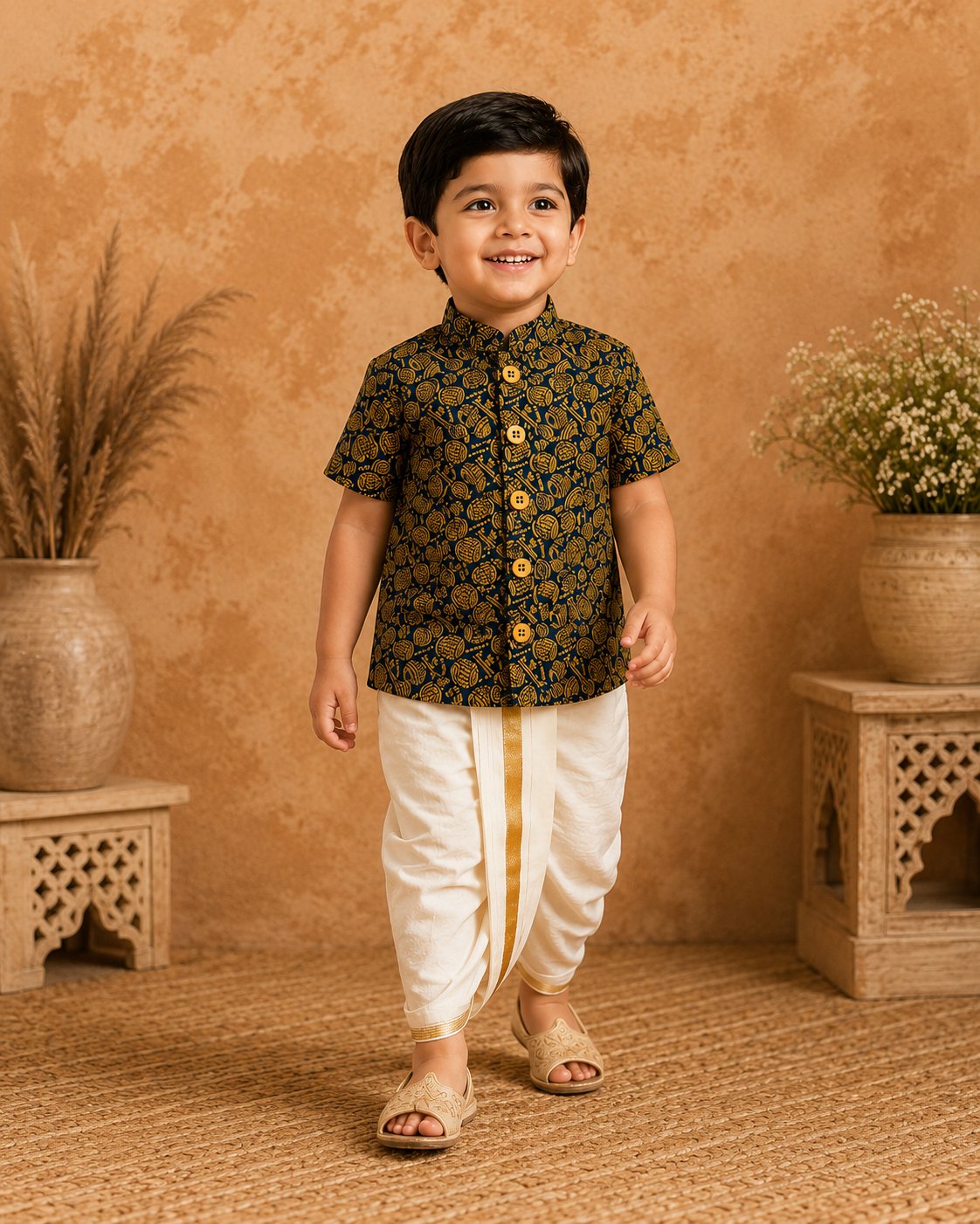 Kids Ethnic Shirt - Kalamkari (6-12M)
