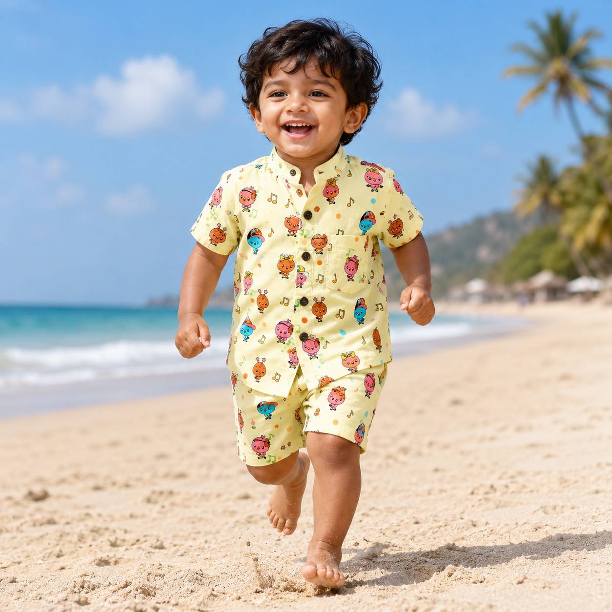 Yellow Giraffe - Half Sleeve &Shorts (2-3y)