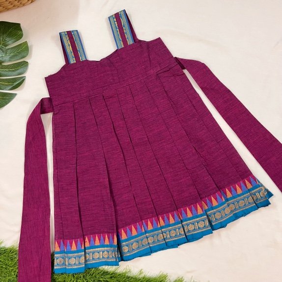 Purple-Ethnic Pleated