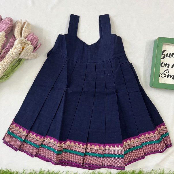 Navy - Ethinic Pleated