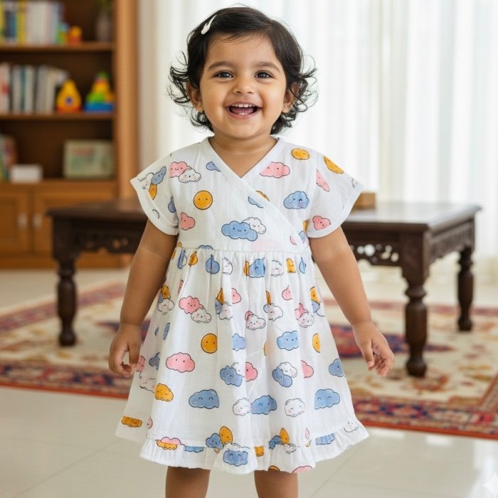 A Happy Clouds-Cross Over Frock(Headband-Free)