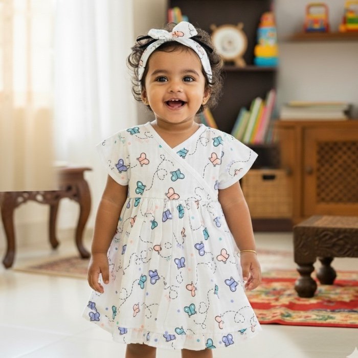 A Butterfly-Cross Over Frock (Headband-Free)