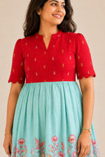 Red Cherry Butta ethnic maternity dress for women