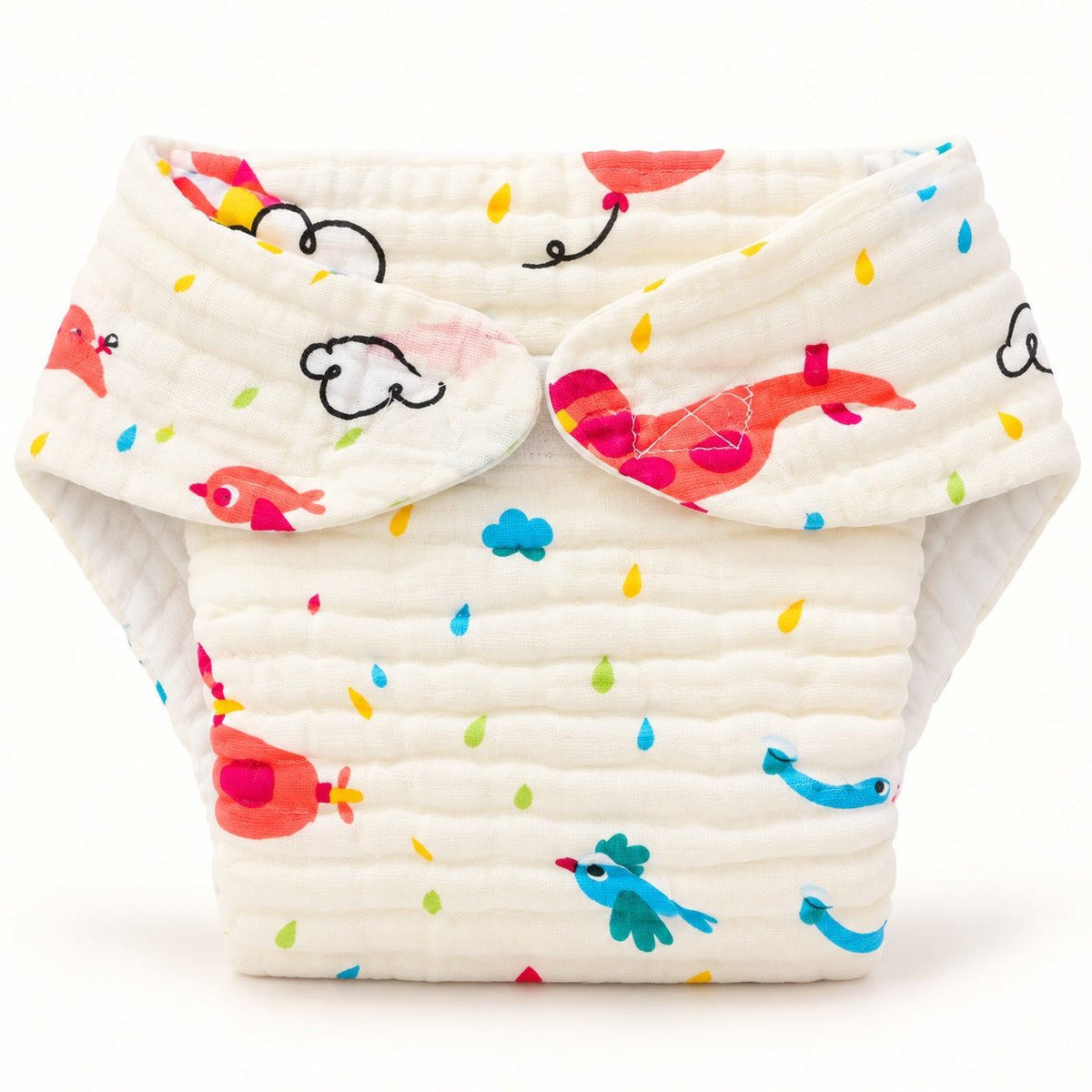 Pack of 5 - colourful Velcro Muslin Nappies(Assorted)