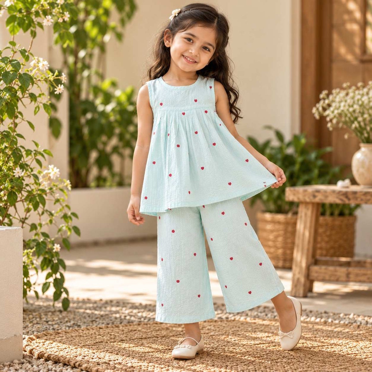 Little Heart Charm Girls' Co-ord Set