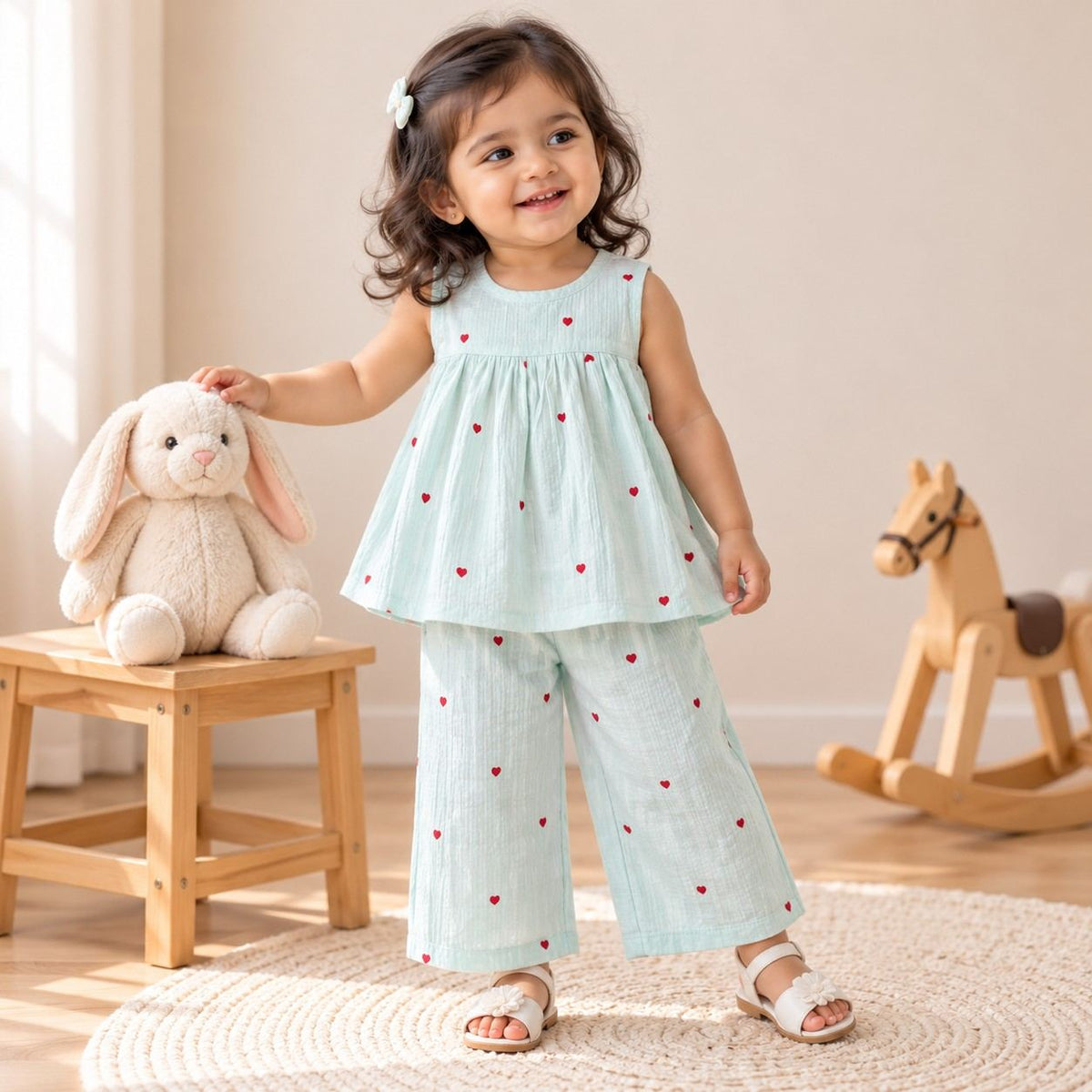 Little Heart Charm Girls' Co-ord Set