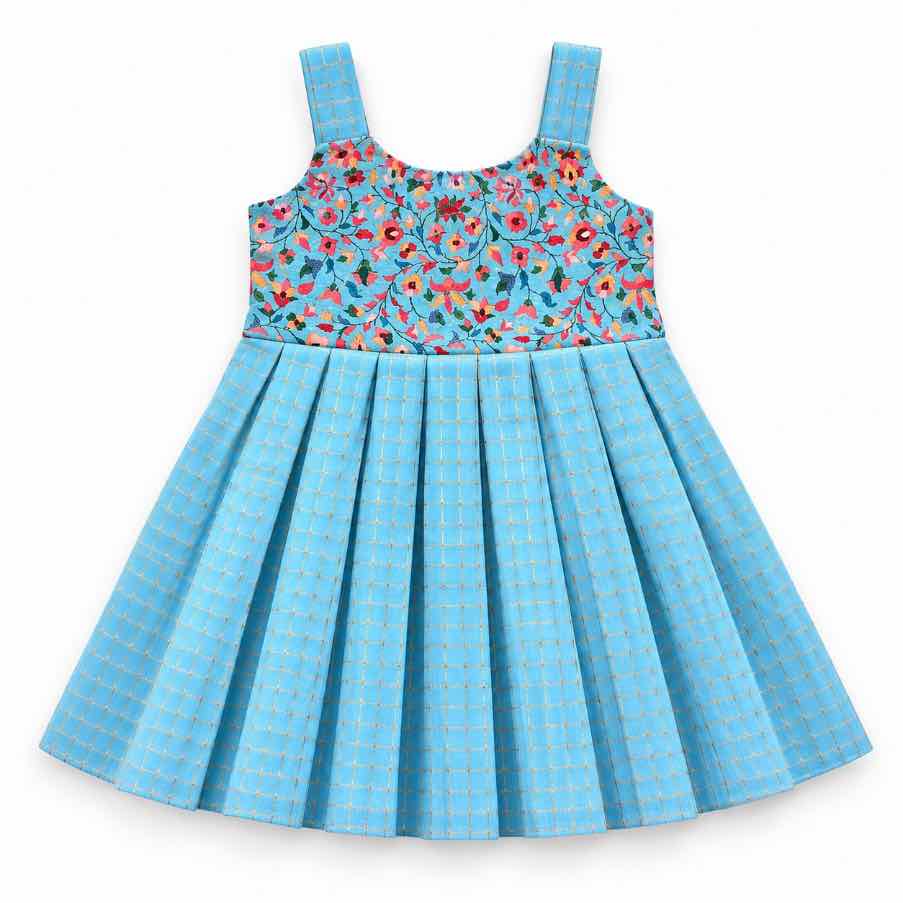 Blue floral fantasy ethnic frock