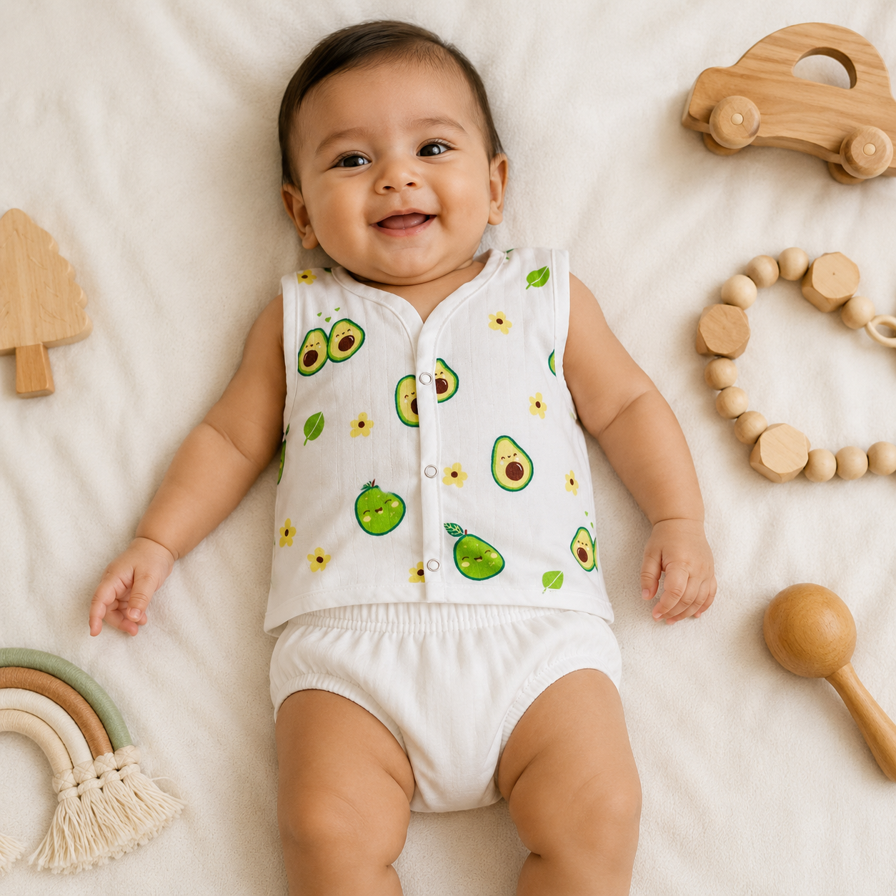 Muslin Snap Button Jabla- Avacoda