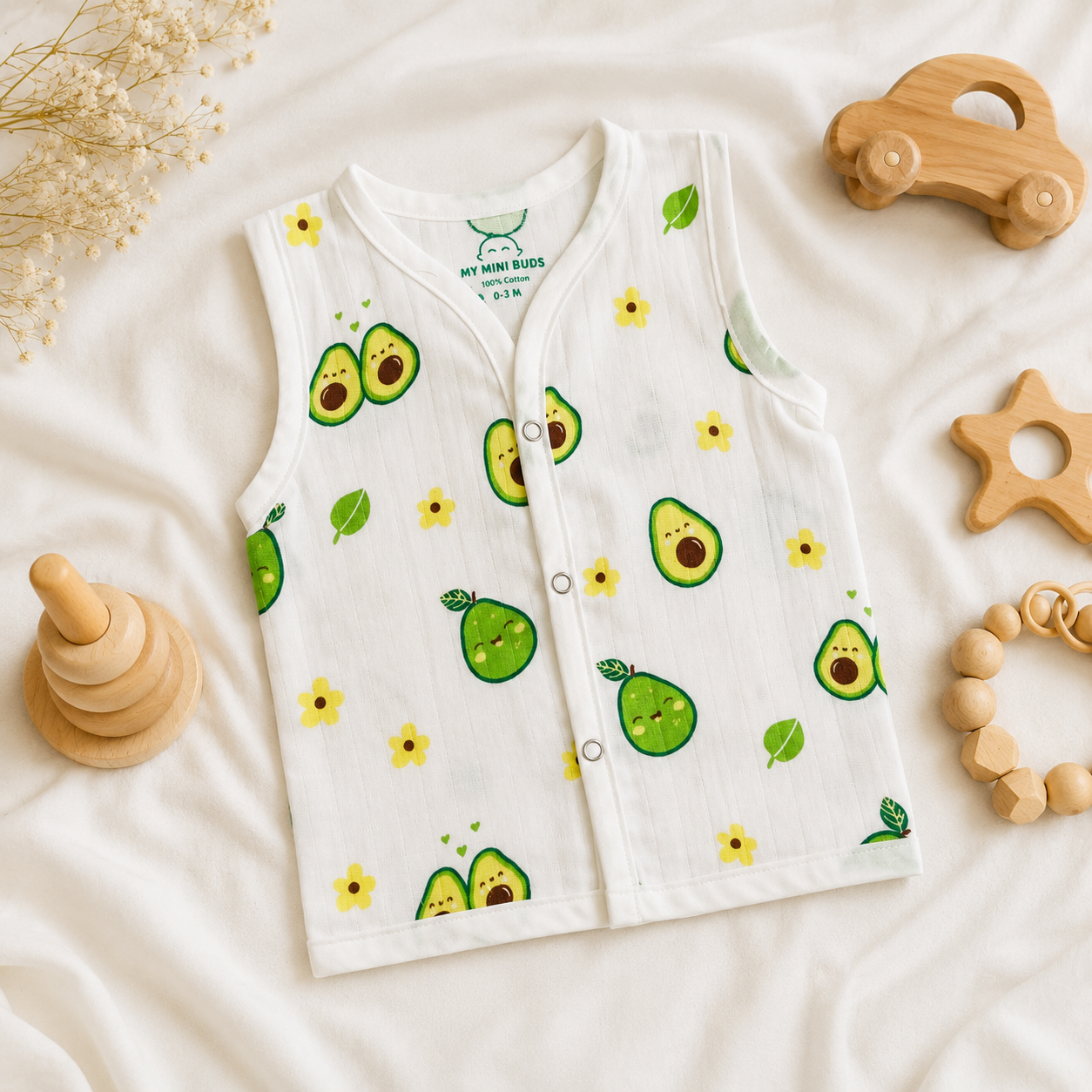 Muslin Snap Button Jabla- Avacoda