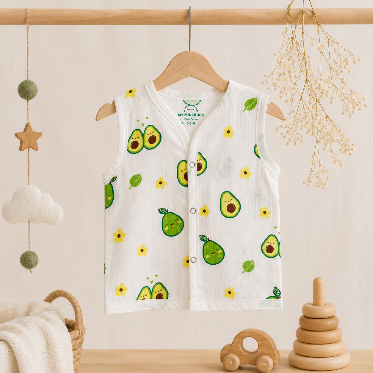 Muslin Snap Button Jabla- Avacoda