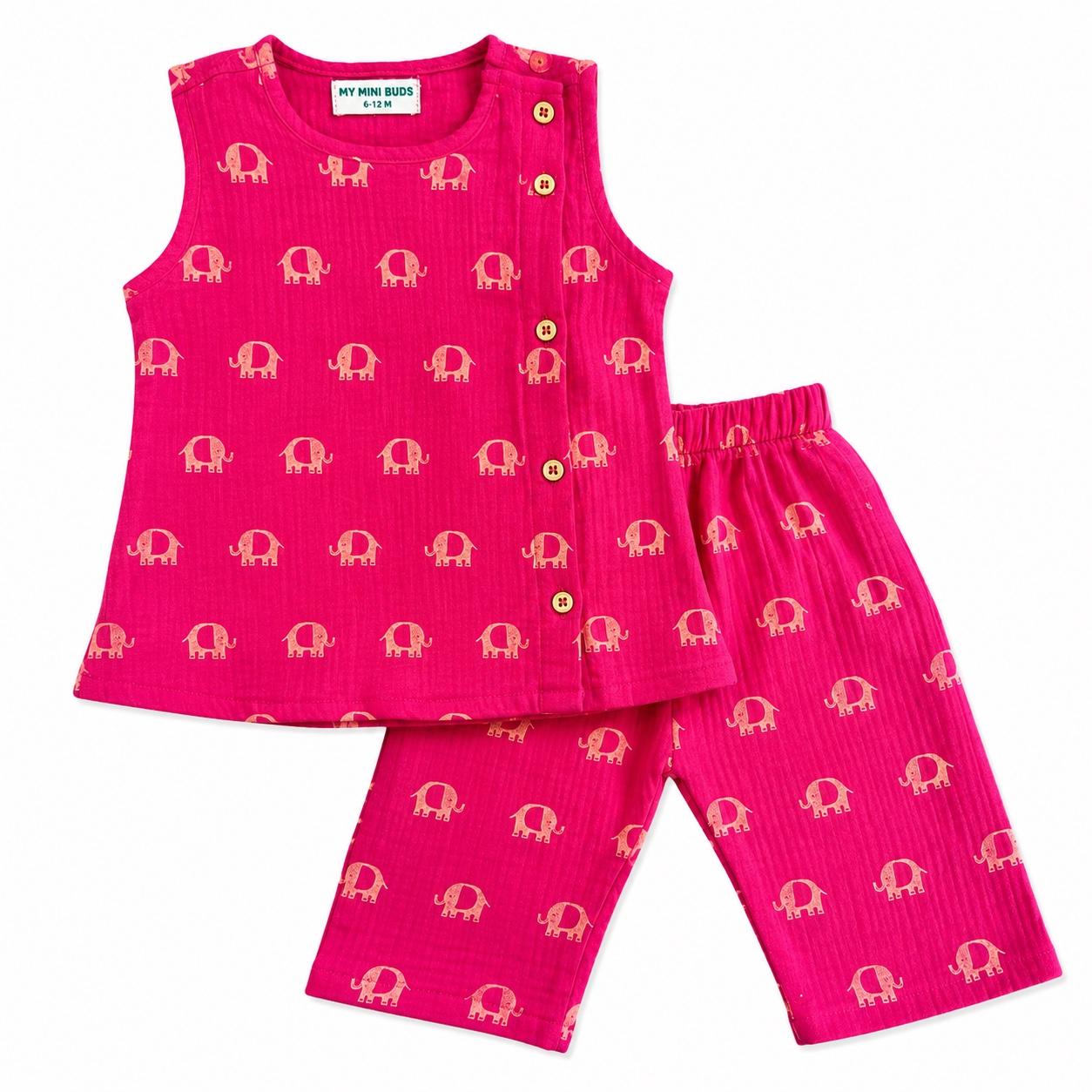 A Elephant -Co-Ord Set-Crinkle Muslin