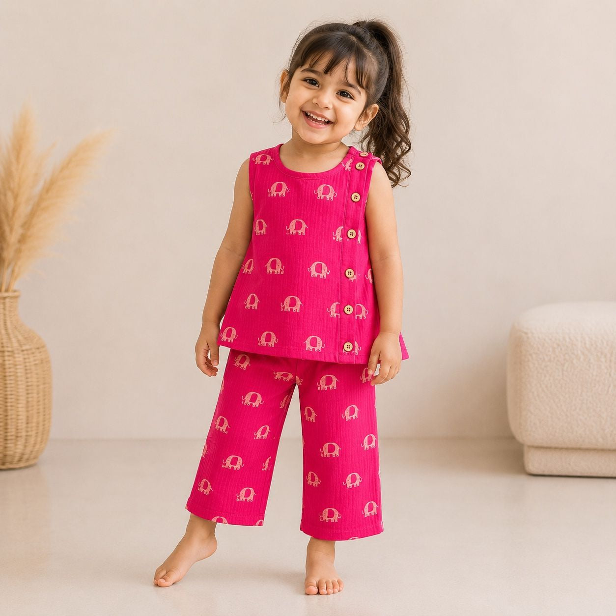 A Elephant -Co-Ord Set-Crinkle Muslin