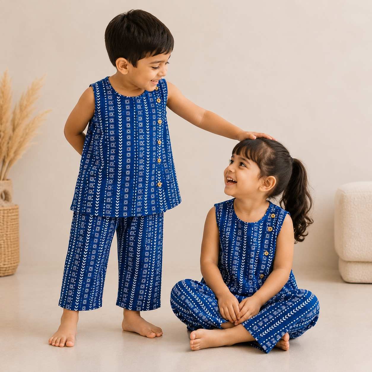 A Stripe -Co-Ord Set-Crinkle muslin