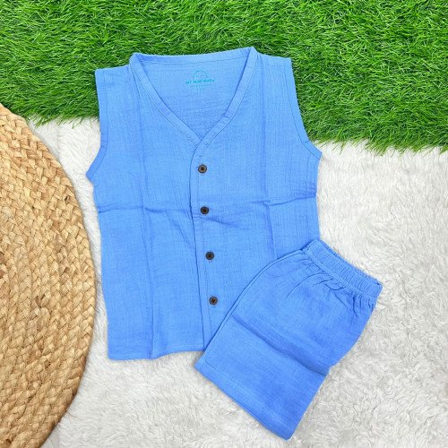 Blue  - Sleeveless Set