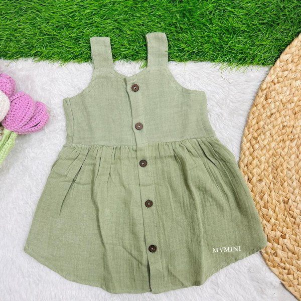 Olive Green-Crinkle Frock