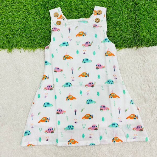 Car Tree - Shoulder Button frock