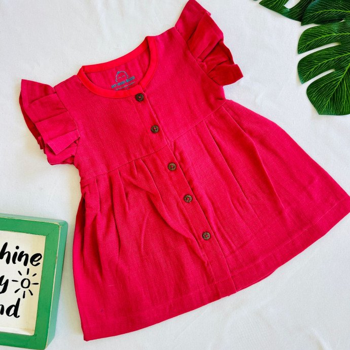 Magenta-Frill Frocks