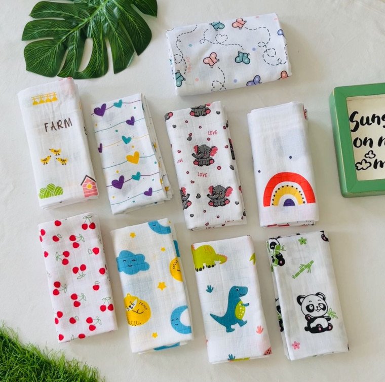 A Combo Pack of 9 - Muslin Towel