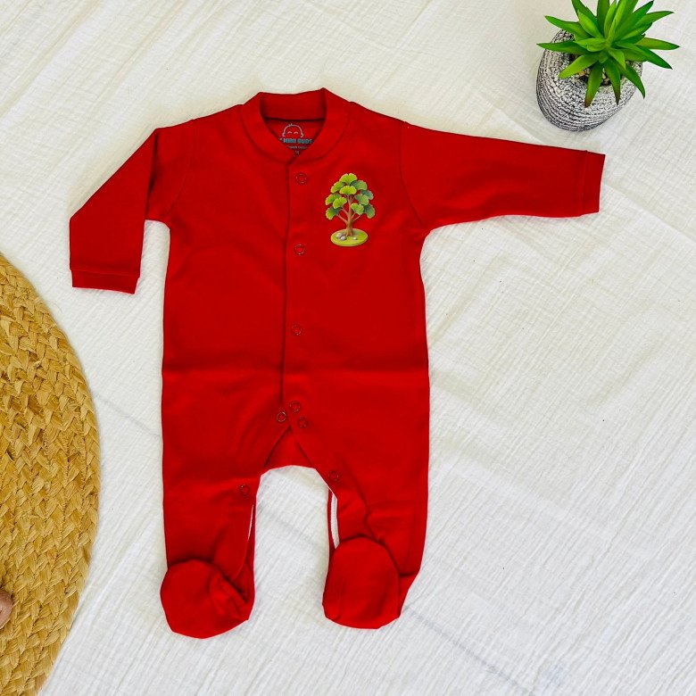 Red Chest Print -Sleep Suit