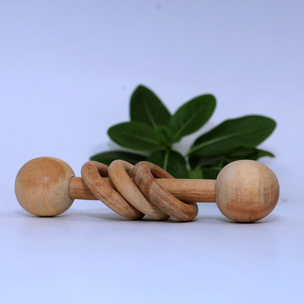 Dumb bell Rattle-Neem Wooden Teether