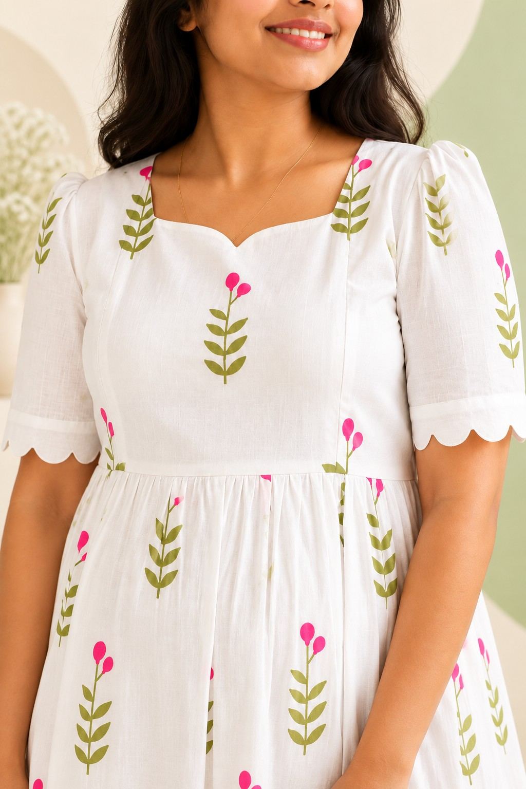 Rose Bloom white floral maternity maxi dress
