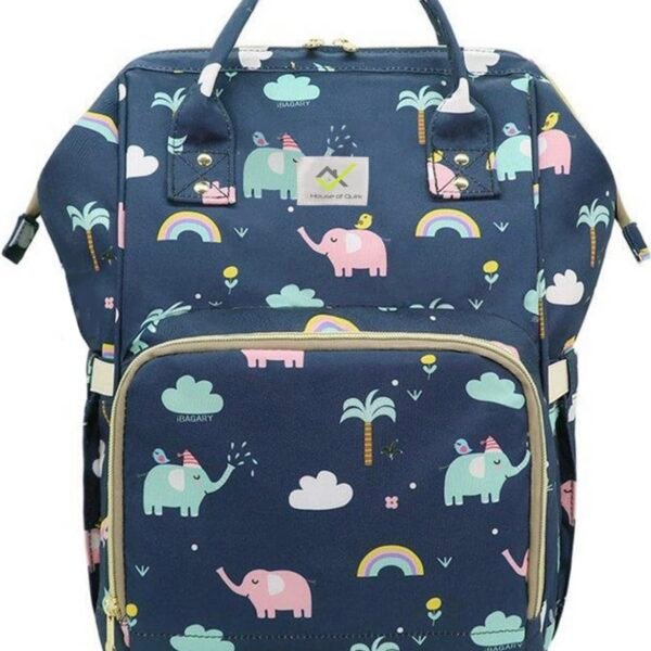 Dark Blue elephant - Diapper Bag