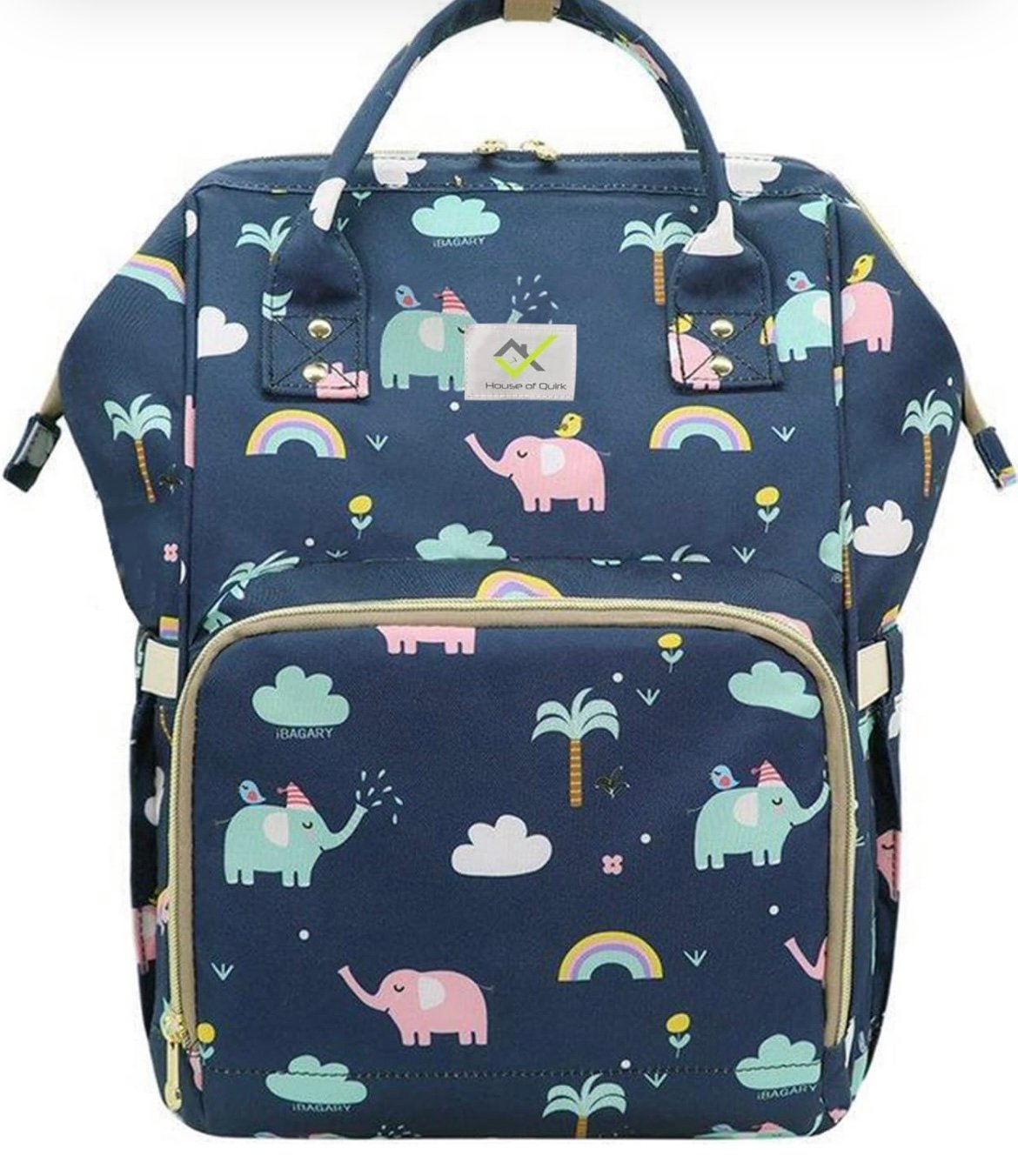 IMG_6923 Dark Blue elephant - Diapper Bag - Image 1