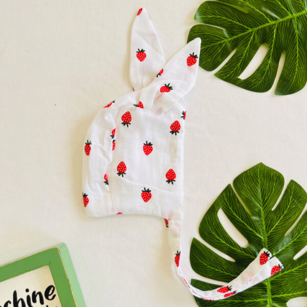 Bunny Cap-Strawberry(0-6M)