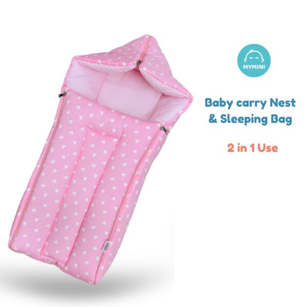Carrying Bed-Pink Heart-Cotton