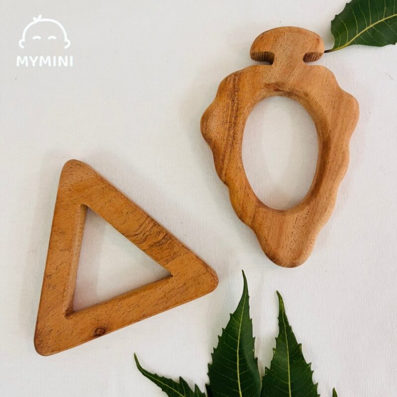 Carrot&Triangle-Neem Wood Teether - Image 1