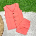 Red - Crinkled sleeveless set