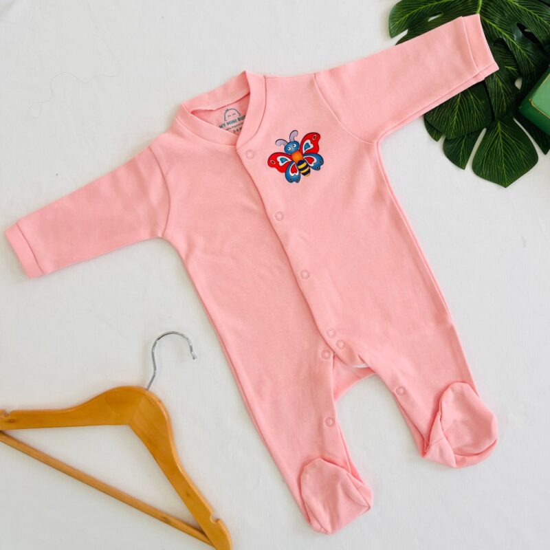 A pink Butterfly-SleepSuit - Image 1