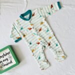 Stripe Dino -Sleep Suit