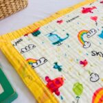 Aeroplane – 6 layer crinkle Muslin Blanket - 110*110 cm - Image 2