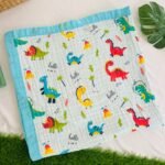 Dino - 6 Layer crinkle Muslin  Blanket - 110*110 cm