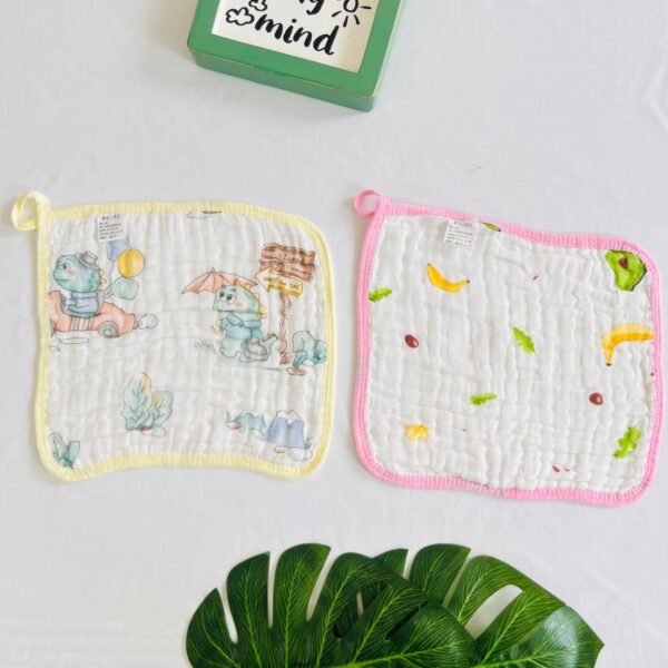Wash Cloth-Dino and Fruite pack of 2