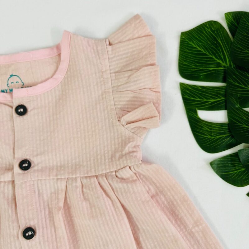 A Combo Pack of 3- Seersucker cotton Frill Frock - Image 4