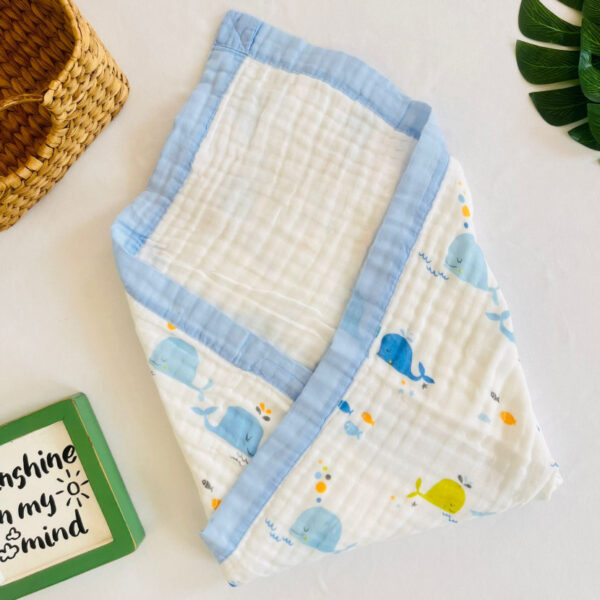 Fish - 6 Layer Muslin Blanket - 110*110 cm