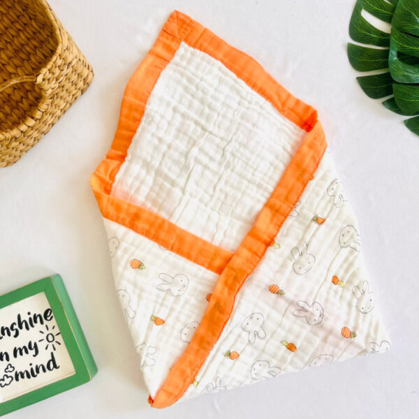 Carrot Rabbit - 6 Layer Muslin Blanket -110*110cm