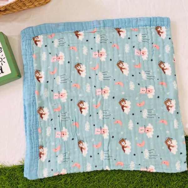 Cloud & Moon-6 layer Muslin Blanket - 110*110 cm