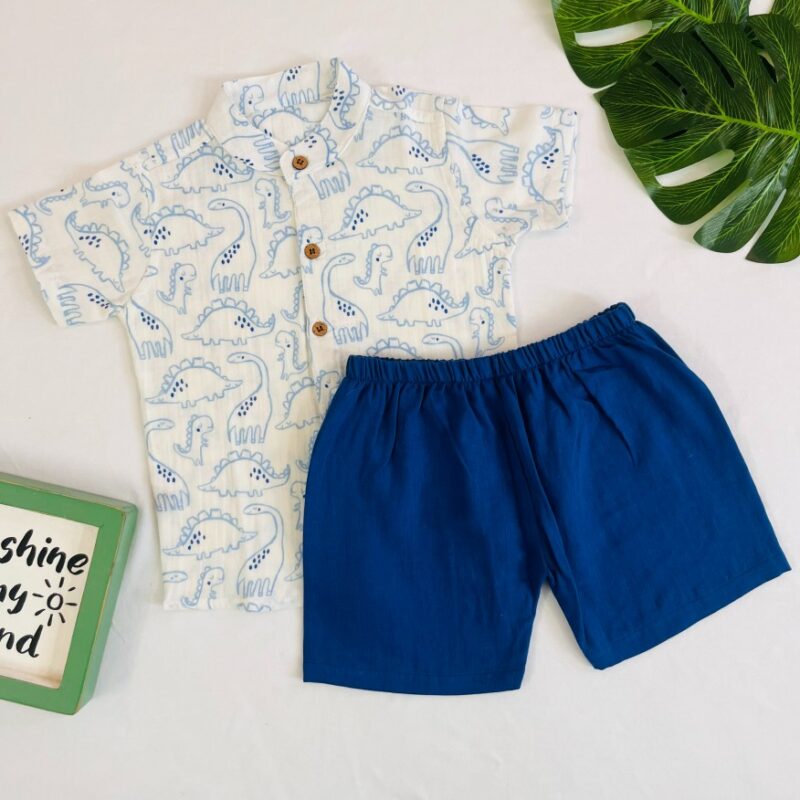 Blue Dino-Kids Shirt &Trouser - Image 1