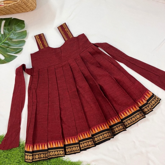 A Ethnic Pleated - Maroon