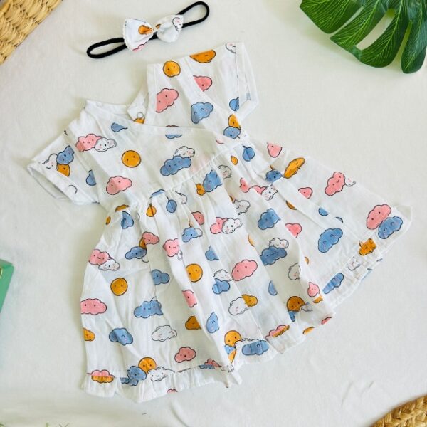 A Happy Clouds-Cross Over Frock(Headband-Free)