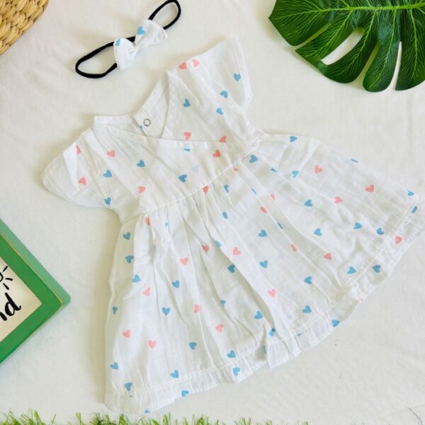 A Colorful Heart-cross over Frock (Headband-Free)