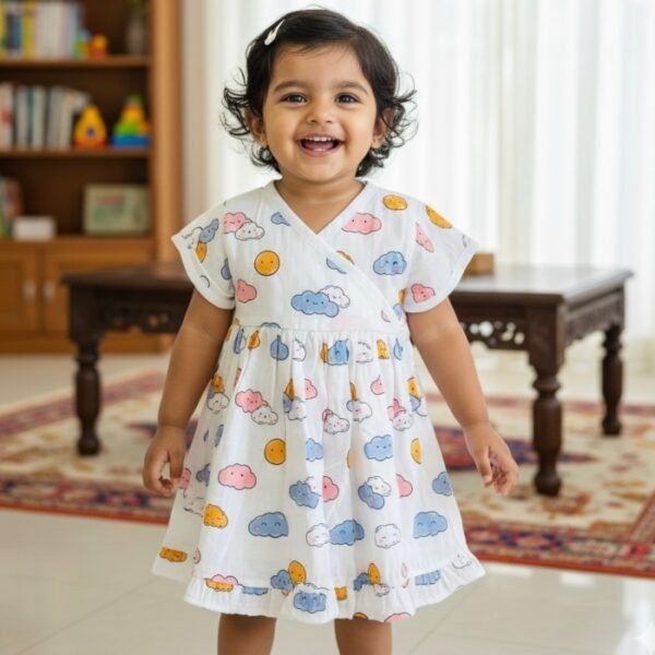 A Happy Clouds-Cross Over Frock(Headband-Free)