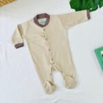 Coffee stripe print - Sleep Suit